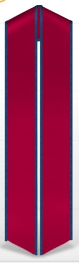 72inch Deep Red stole with navy trim